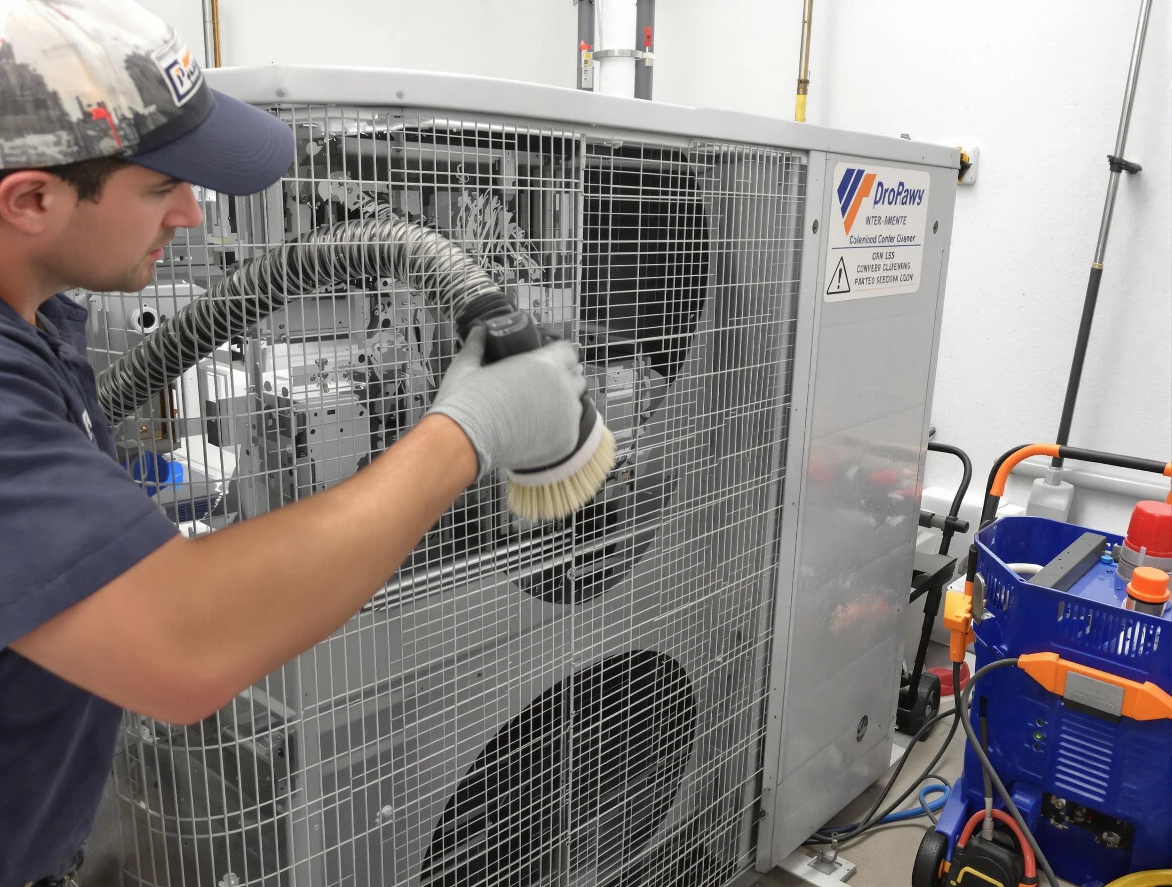 Hueytown Air Duct Cleaning specialist performing precision AC coil cleaning for improved system performance in Hueytown