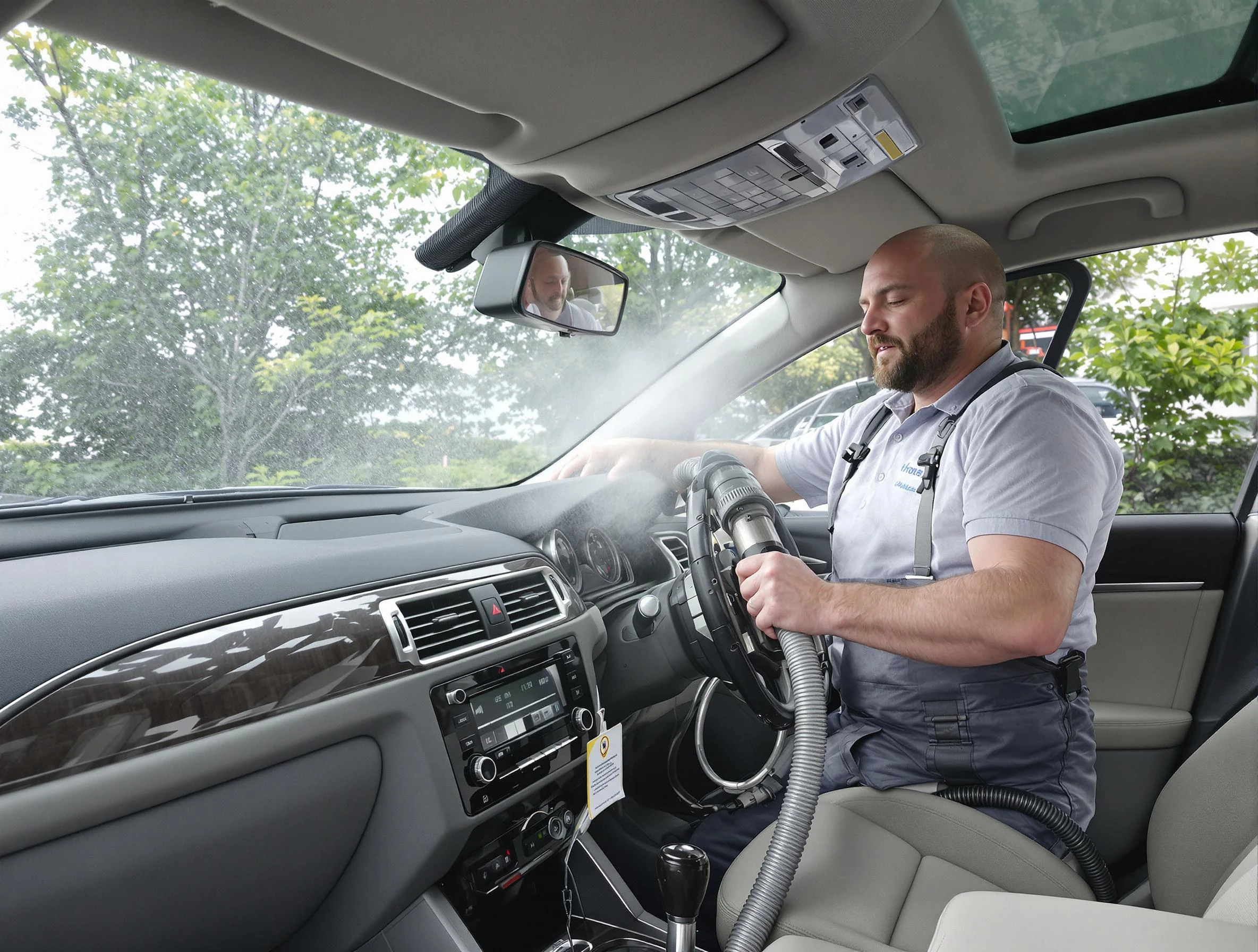 Hueytown Air Duct Cleaning specialist performing professional car duct cleaning in Hueytown